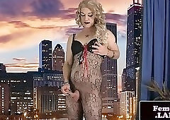 Tattooed shemale debutante fingering her ass