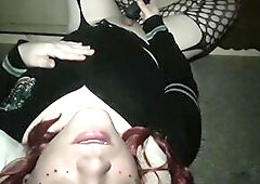 Cute T-Girl Edging To A Self Facial!