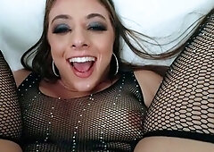 Double drilling fun with sex toy and hard cock for anal slut