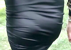 Tranny holly walking in the woods