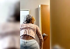 T-Girl sex hungry knob puppet twerking her booty in hotel bliss and freedom