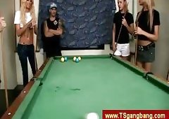 Sexy shemales play billiards