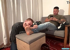 Cub Likes Lips Around His Toes