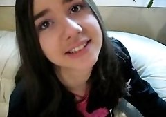 Teen POV blowjob for a big cock