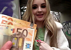 Public Agent Blonde Brit Babe POV Blowjob and Fucked Outside