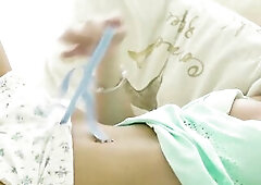 Little Pleasant Chloe gets willing for daybed time, sporting some actually cute knee high socks during the time that that babe finger bangs her flawle