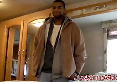 Black Dude Dorky Comes In A For A Wank And A Blowjob With Jo Evans