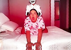 Scary Porn Movie scene: big beautiful woman Teen Gets Drilled Hard by insane Butcher on Halloween Night- Savannah Watson