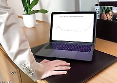 Encounter break: sexy workmate used by supervisor on a desk in a hotelroom