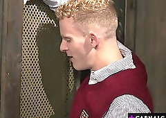 Dylan groans loudly as Reece pumped him