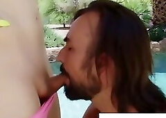 Busty tranny Bambi Bliss gets her big dick sucked outdo