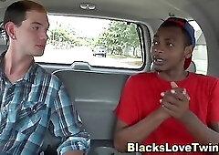 Black guy spunks on twink