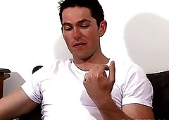 British gay stud David Shannon strokes his cock and cums