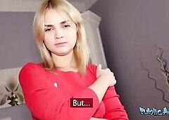 Public Agent - very cute 19yr golden-haired teen tries her 1st large ramrod
