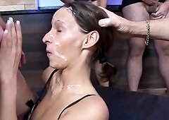 Charming sweetheart likes dick sucking and screwing pair of biggest schlongs
