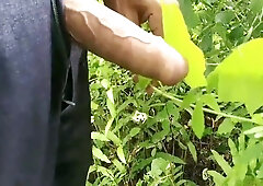 Beautiful Playing Big Cock In The Garden, Horny Cock Handjob