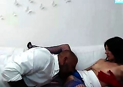 Gina’s All Clothed Up and the Dude Cums on her Face at SecretFriends