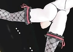 Smooth chicks play with their monster cock in a music video