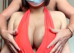 Australian BBW with big boobs gives blowjob