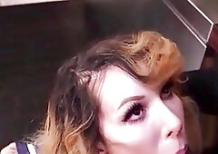 Cute shemale takes a big black cock in her ass