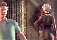 Natural big tit treasure from Gamingvision gets down in animated fun