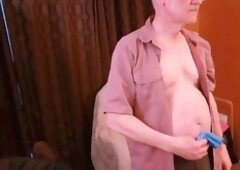 Mature, onanism, gay latex