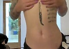 Sexy tattooed UK trans GF teasing
