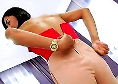 Small tits teen shemale Tongta solo play