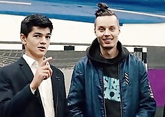 Diminutive babe Nashidni gets naked in the public football field after losing a match