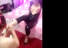 latex taboo foot dominatrix bang her client in a anus w