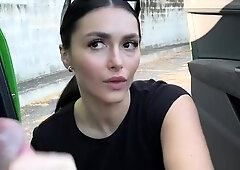 Blonde Czech amateur babe fucks outdoor POV