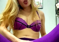 Solo ladyboy masturbation