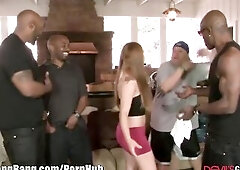 DevilsGangbangs Redhead Takes it in All Holes