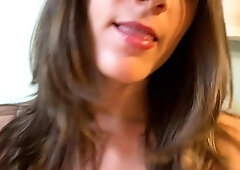 Public blowjob from an amateur brunette babe in POV video