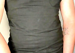 Steamy Latino jacking, salivating on his XXL man meat and shrieking with delectation! He spunks a bunch.