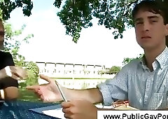 Gay accountants talking dirty in public