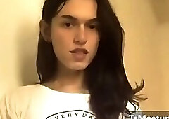 sexy girl showing her huge cock