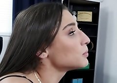 Bossy brunette Abella Danger fucks her employee