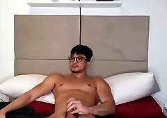 Handsome indonesian jerking off