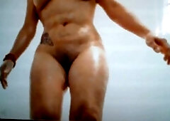 Close up cum scene with intense strokes