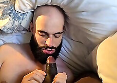 Sucking a Huge Uncut Cock