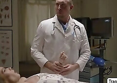 Smalltits trans woman gets analed by her horny guy doctor