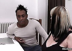 Wife leaves and he fucks blonde BBW