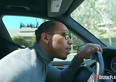 Blindfolded sizzler Abella Danger hooks black dick