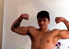 Blonde twink Denis Nowak flaunts his massive manhood for cash and presents his tight hole for a good pounding