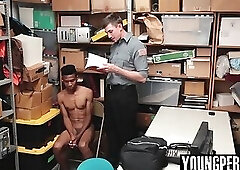 Black teen perp anal fucked by white LP Officer hard