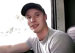 Straight guy gets turned in a bus blowjob encounter