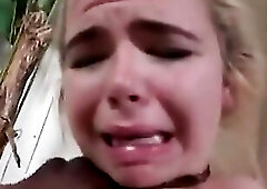 Delightful blond cheerleader is sucking a large, ebony jock and getting it up her butt