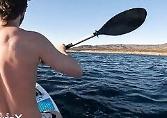 Outdoor Cowgirl on a Paddle Board POV Heaven