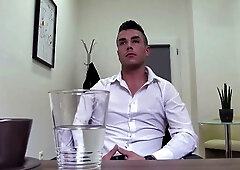 Fucking on a table with a good-looking stud